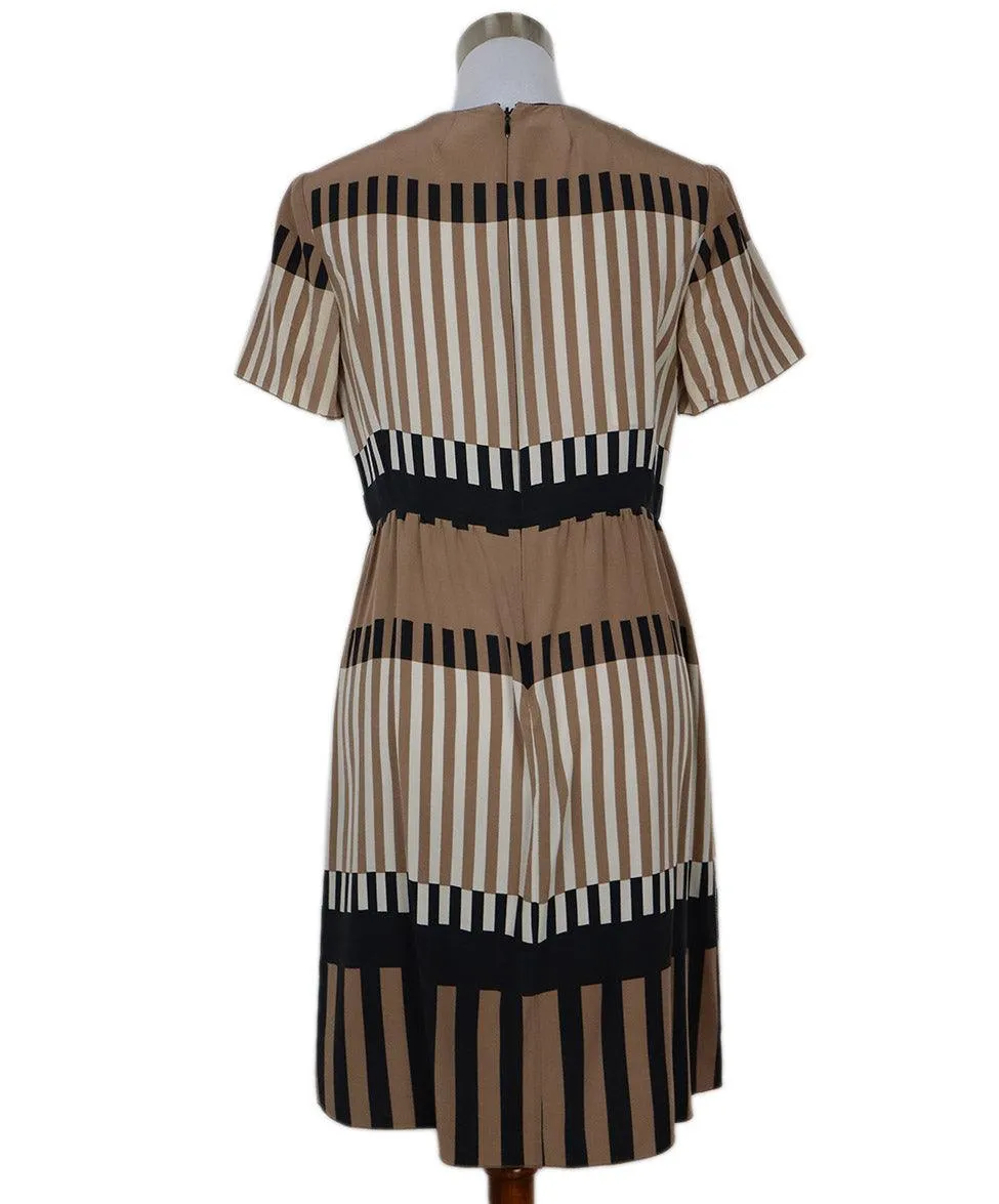 Marni Brown Black & White Print Silk Dress sz 6