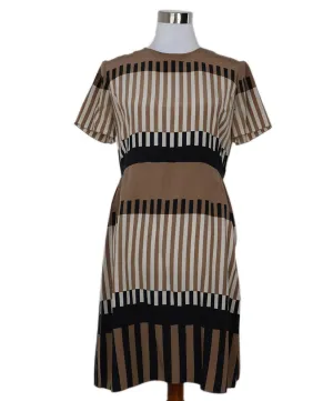 Marni Brown Black & White Print Silk Dress sz 6