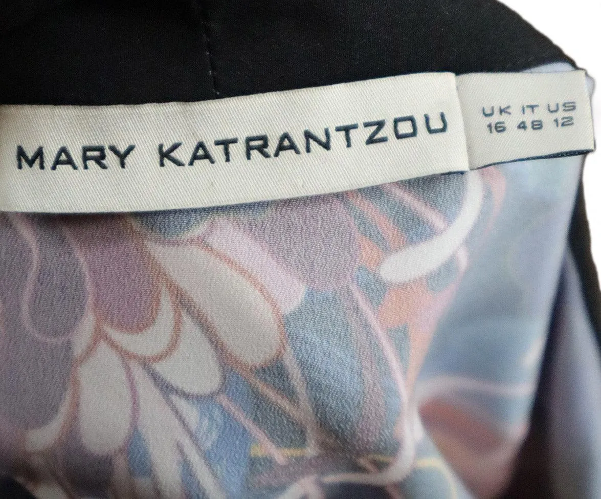 Mary Katrantzou Black & Multicolor Print Dress sz 12