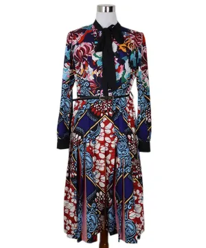 Mary Katrantzou Black & Multicolor Print Dress sz 12