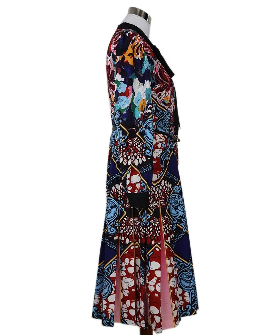 Mary Katrantzou Black & Multicolor Print Dress sz 12
