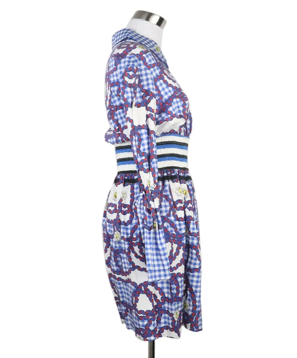 Mary Katrantzou Blue & White Print Dress sz 2