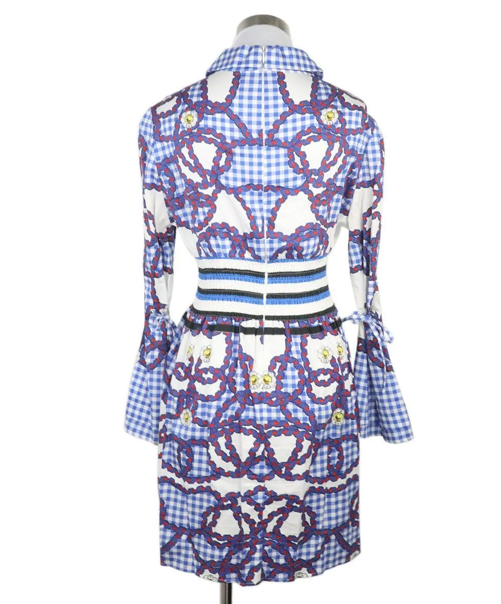Mary Katrantzou Blue & White Print Dress sz 2