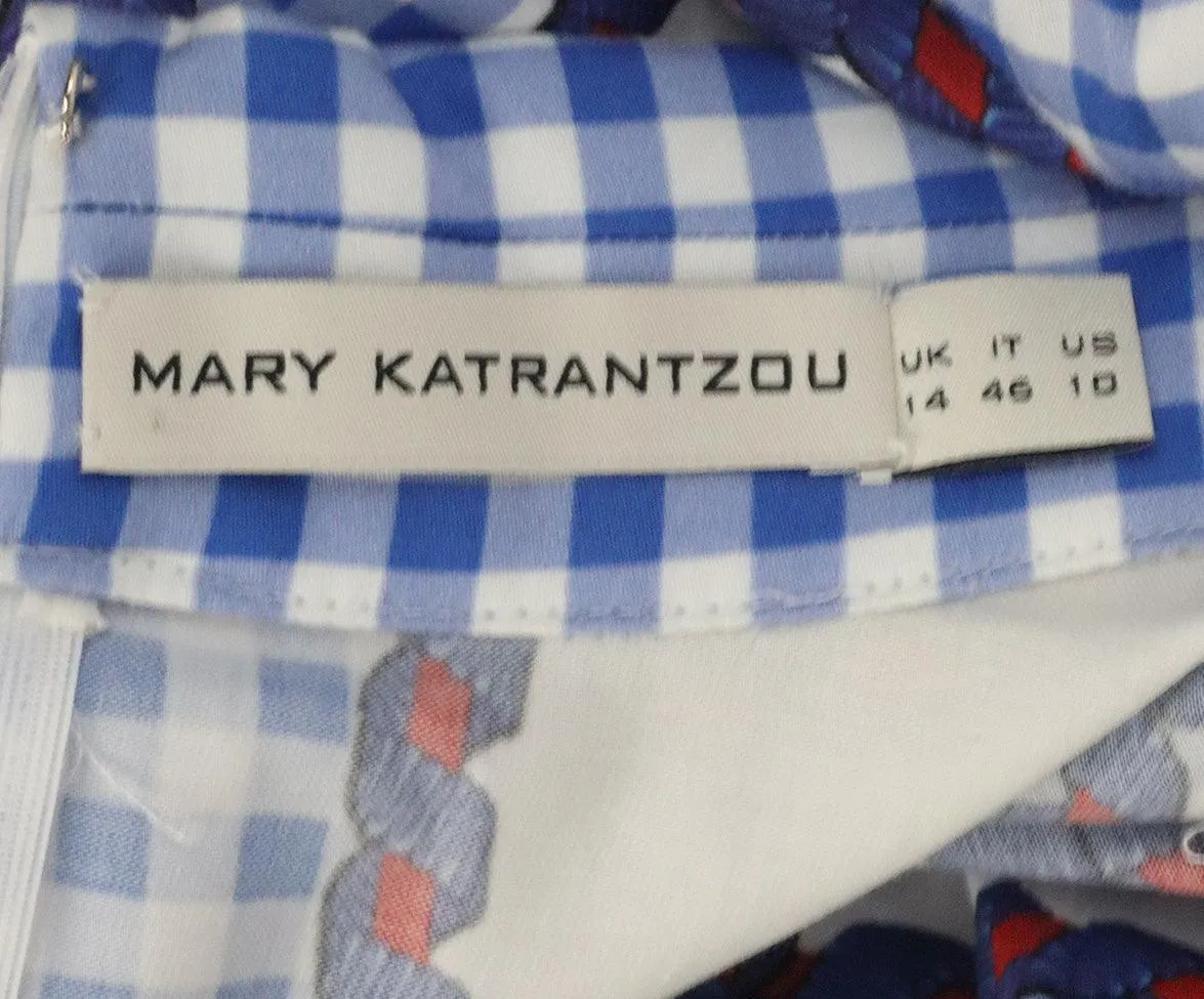 Mary Katrantzou Blue & White Print Dress sz 2