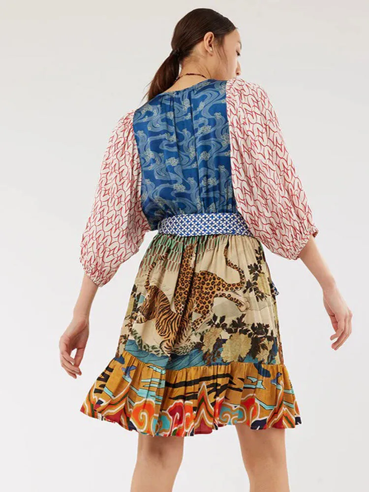 Me369 Alina Belted Dress Oriental