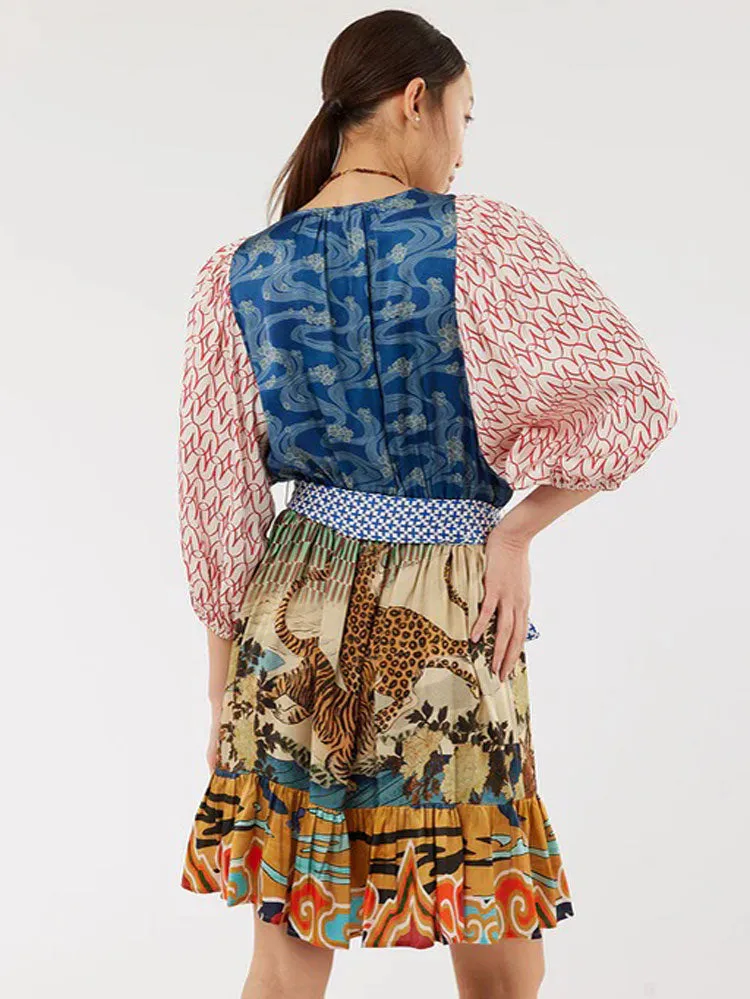 Me369 Alina Belted Dress Oriental