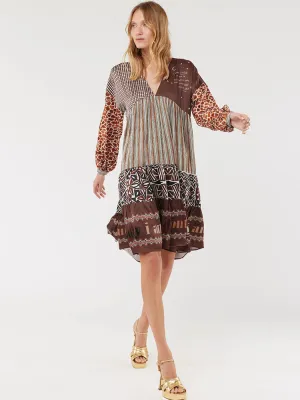 Me369 Eden Layered Dress Chocolate