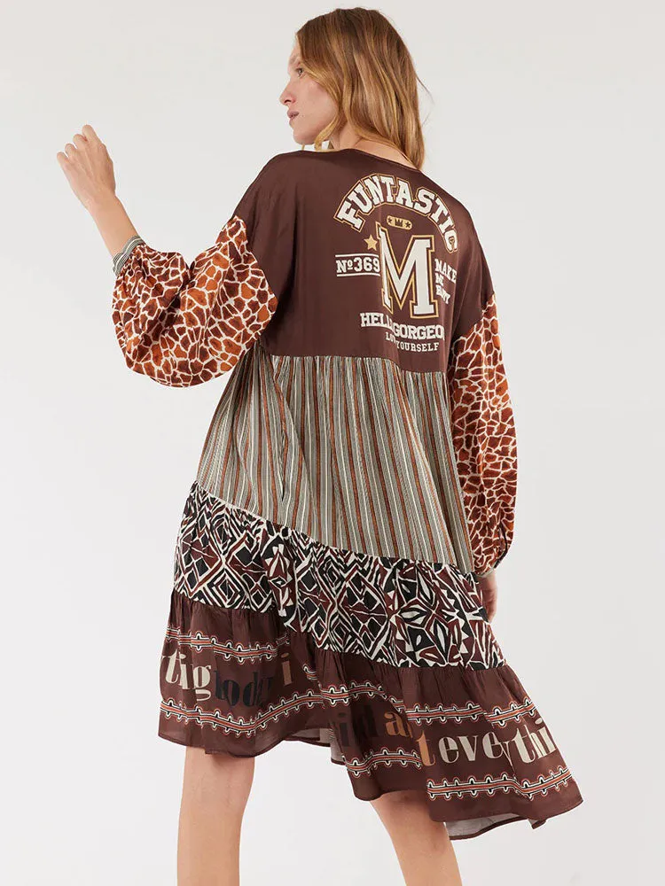 Me369 Eden Layered Dress Chocolate