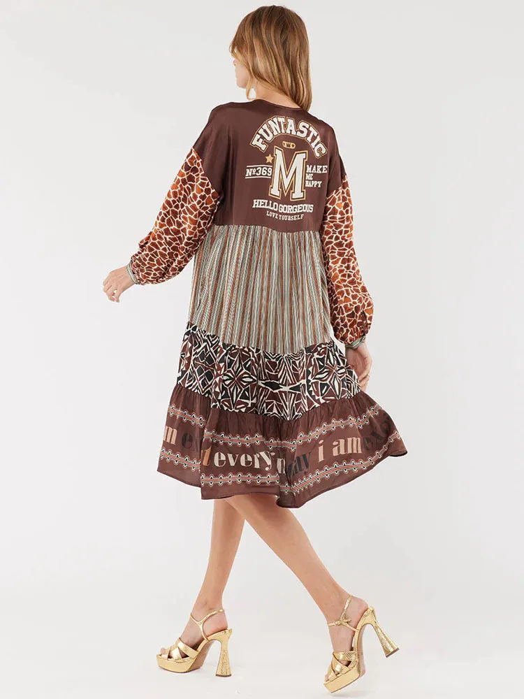 Me369 Eden Layered Dress Chocolate