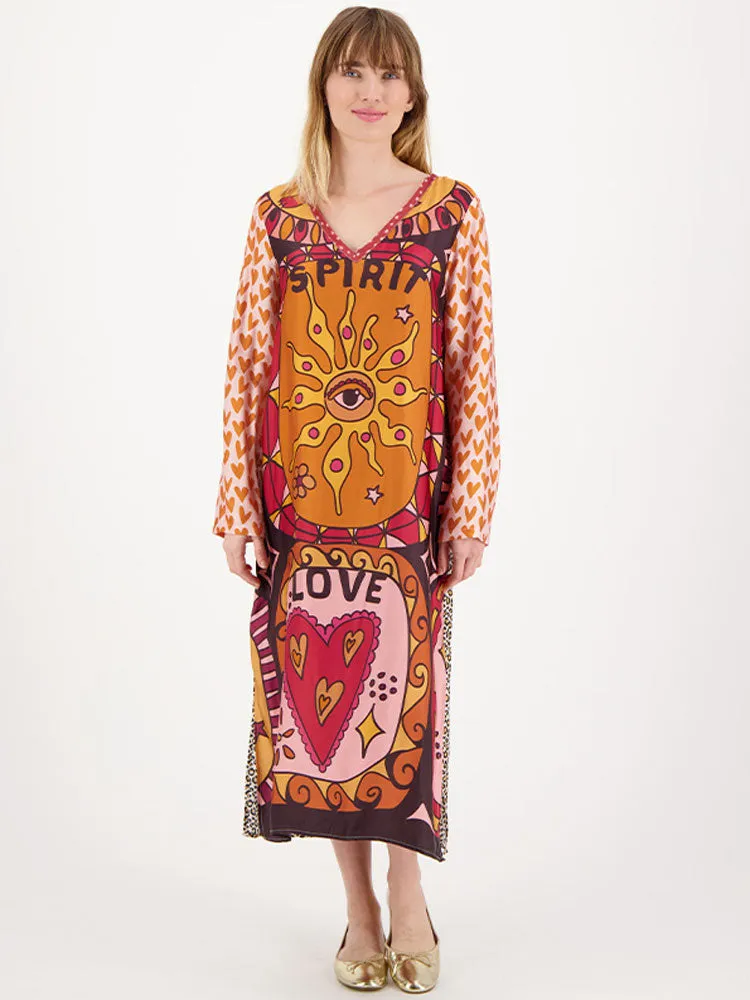 Me369 Violet V-Neck T-Dress Sunset
