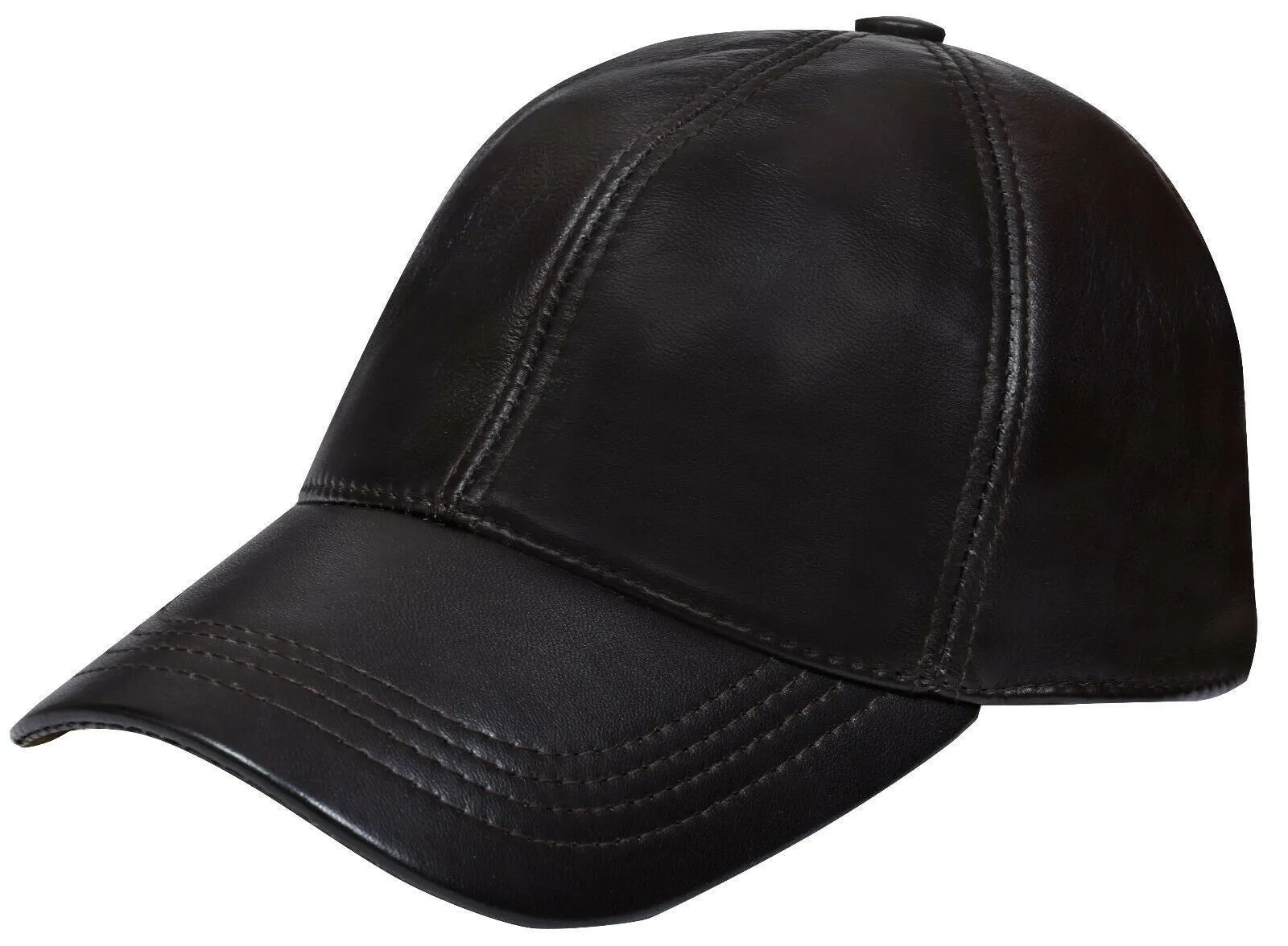 Mens Womens Real Nappa Leather Adjustable Golf Snapback Plain Baseball Cap Hat