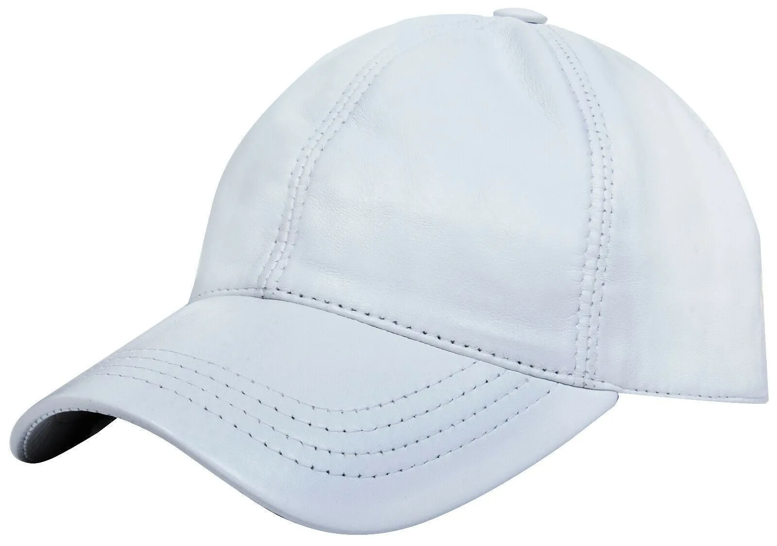 Mens Womens Real Nappa Leather Adjustable Golf Snapback Plain Baseball Cap Hat