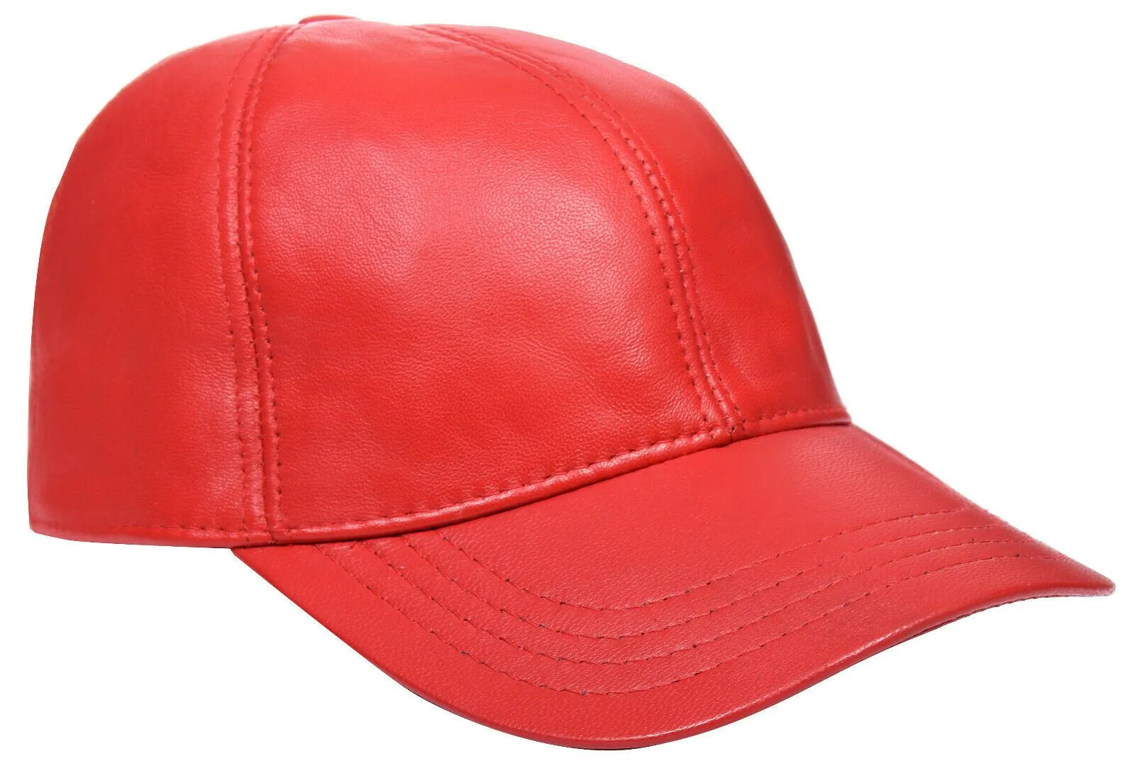 Mens Womens Real Nappa Leather Adjustable Golf Snapback Plain Baseball Cap Hat