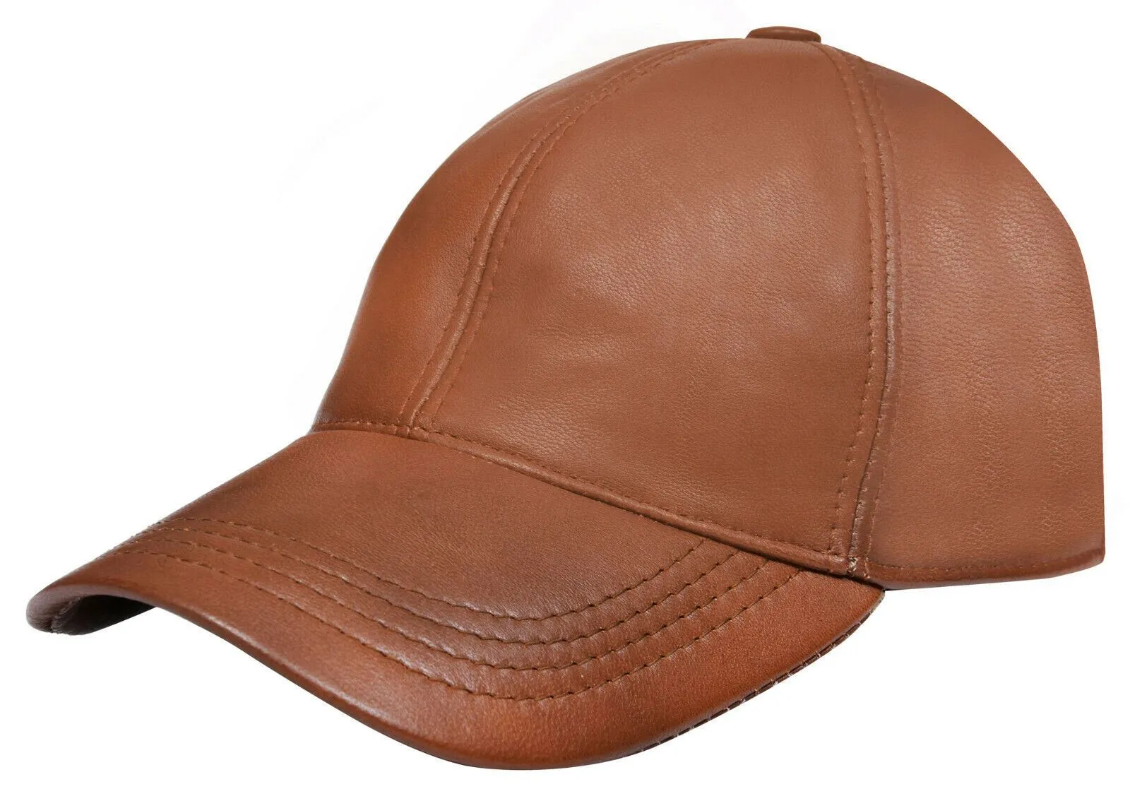 Mens Womens Real Nappa Leather Adjustable Golf Snapback Plain Baseball Cap Hat