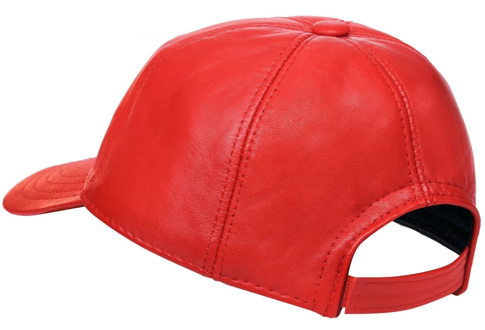 Mens Womens Real Nappa Leather Adjustable Golf Snapback Plain Baseball Cap Hat