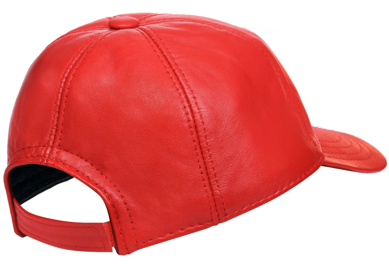 Mens Womens Real Nappa Leather Adjustable Golf Snapback Plain Baseball Cap Hat