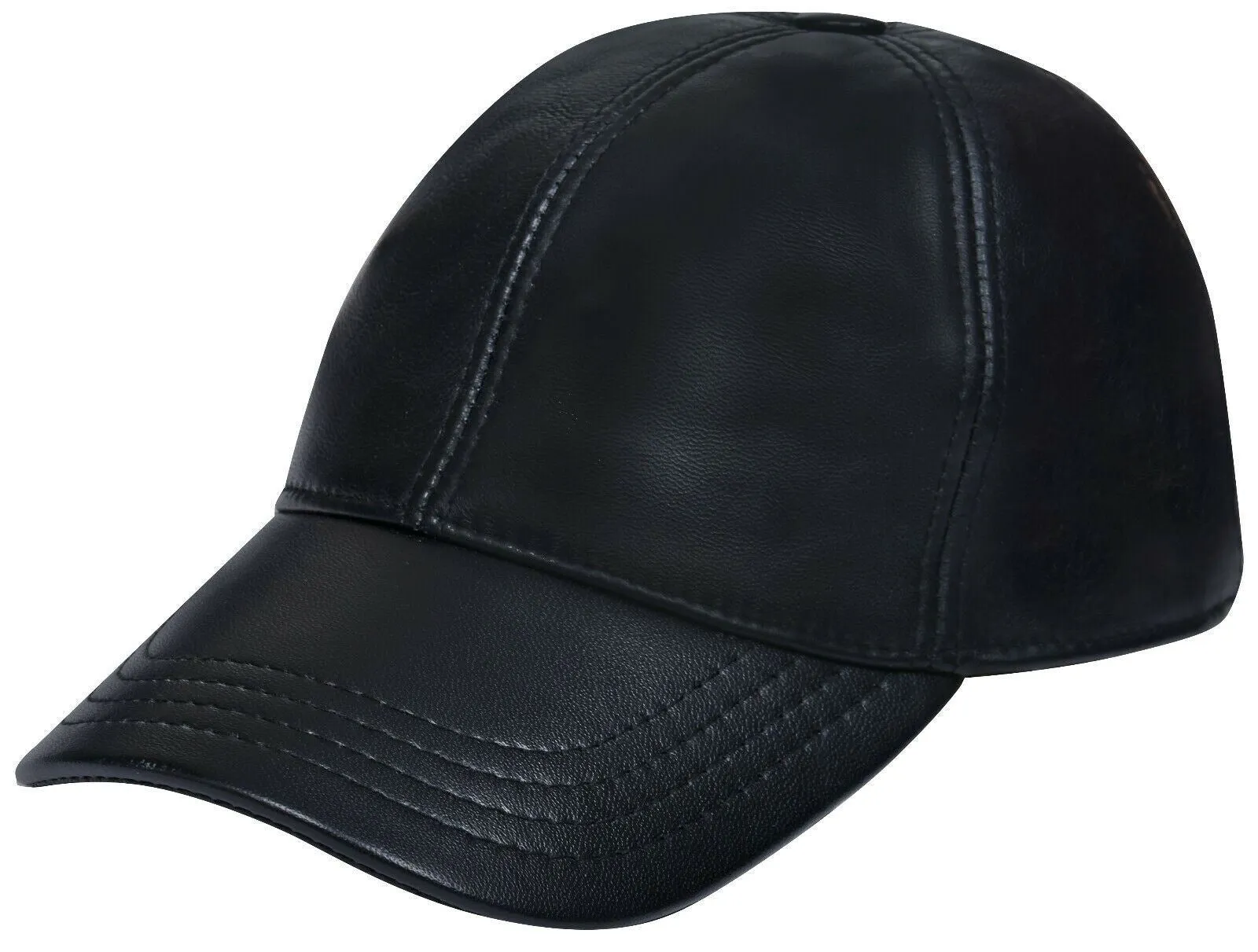 Mens Womens Real Nappa Leather Adjustable Golf Snapback Plain Baseball Cap Hat