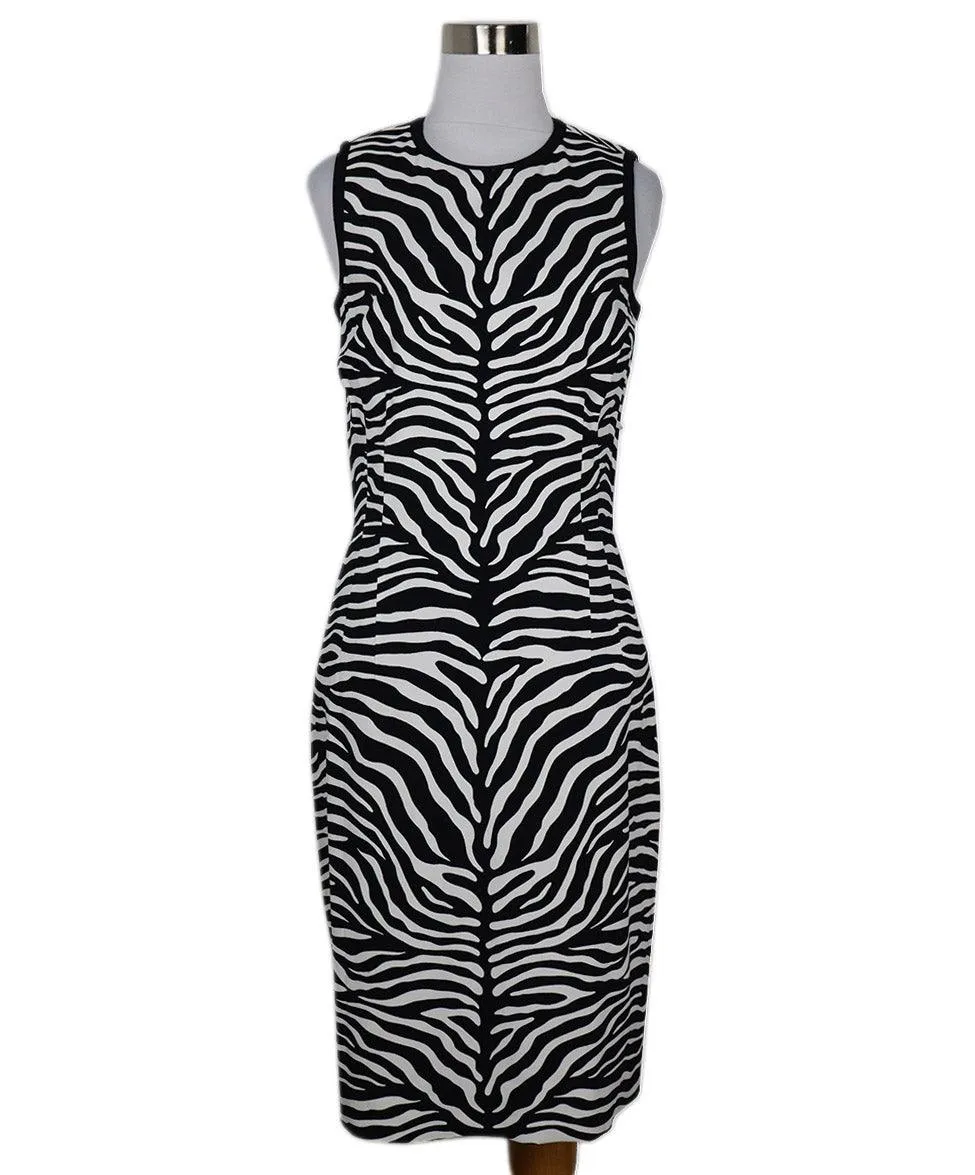 Michael Kors B&W Zebra Print Dress sz 8