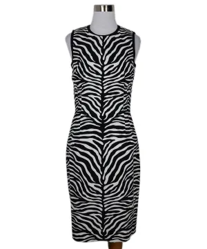 Michael Kors B&W Zebra Print Dress sz 8