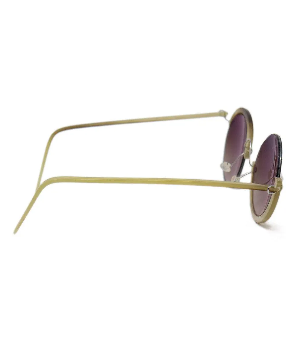 Micromega Brown & Beige Horn Sunglasses