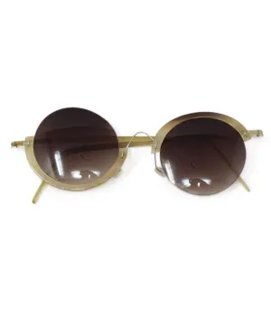 Micromega Brown & Beige Horn Sunglasses