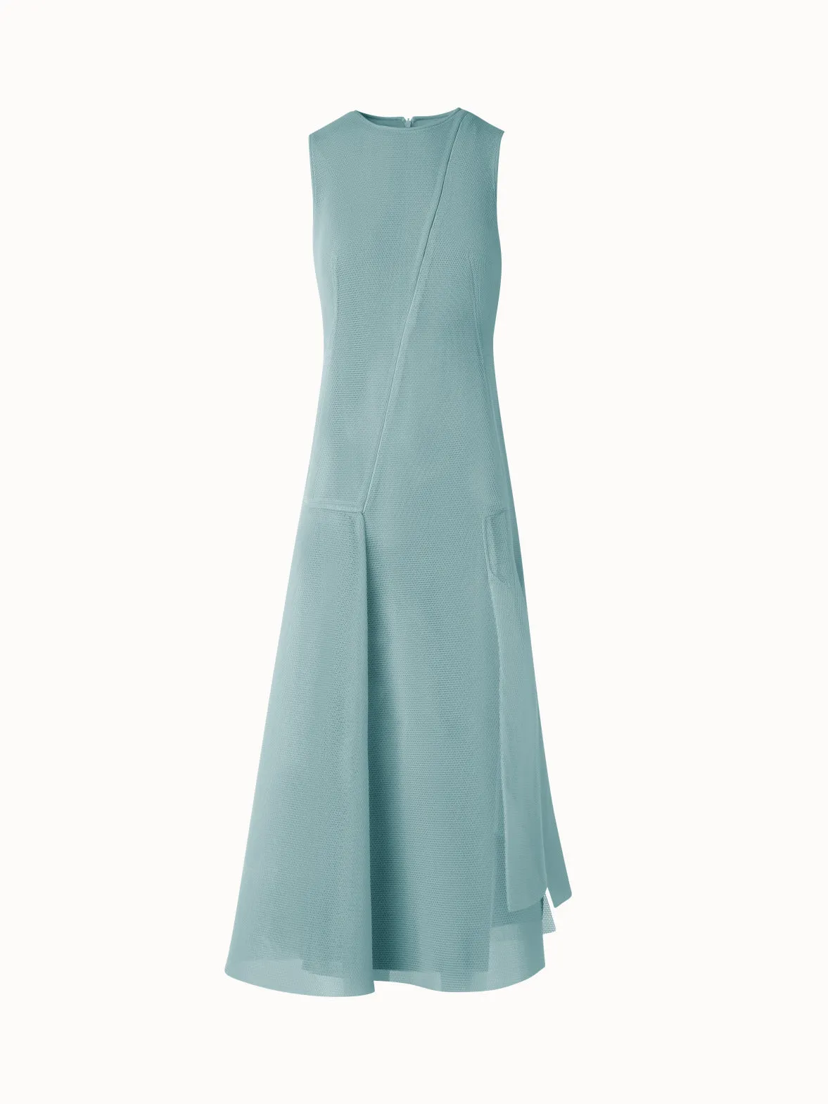 Midi Dress in Asymmetrical Techno Grid 