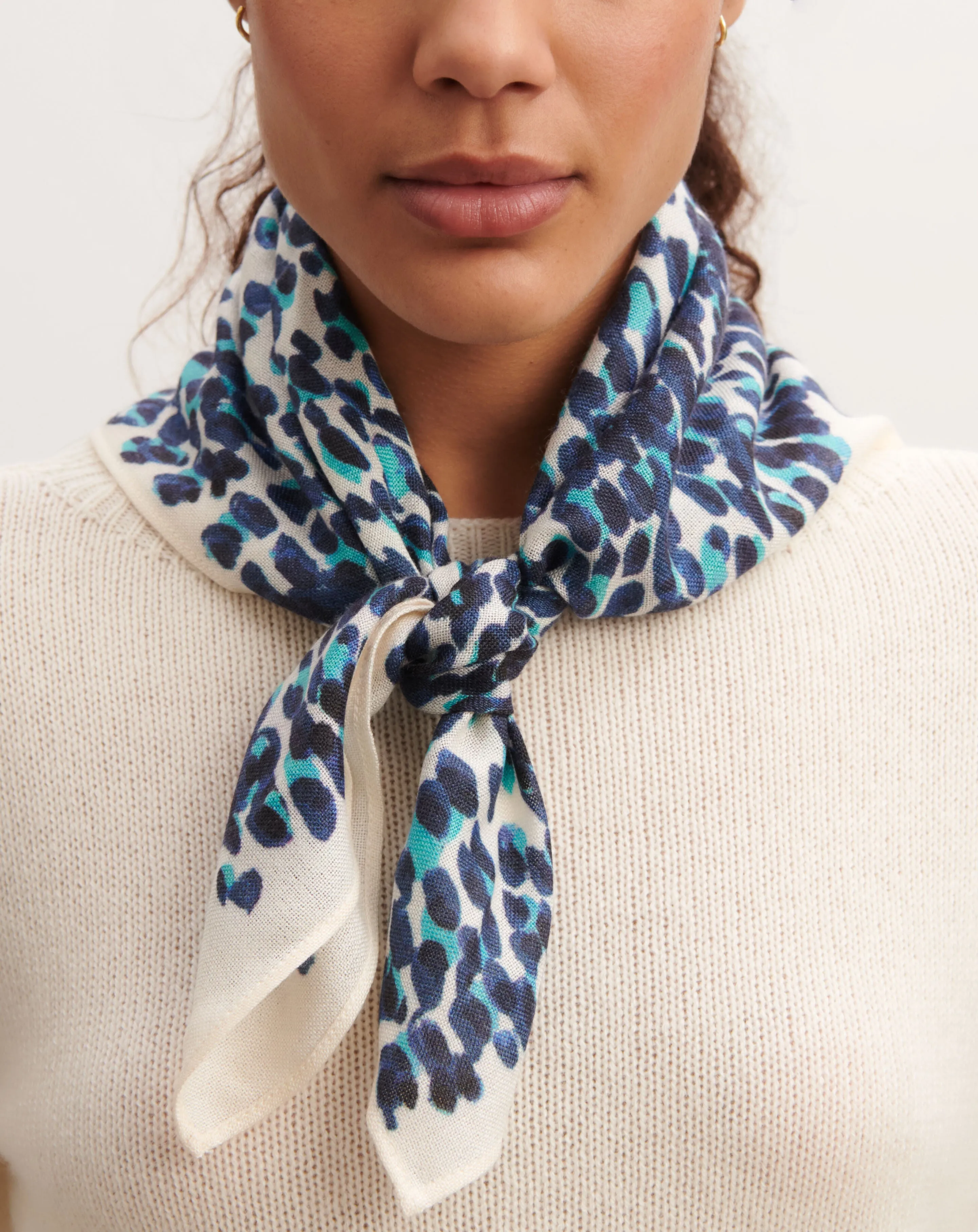 Mini printed square scarf Eric Bompard
