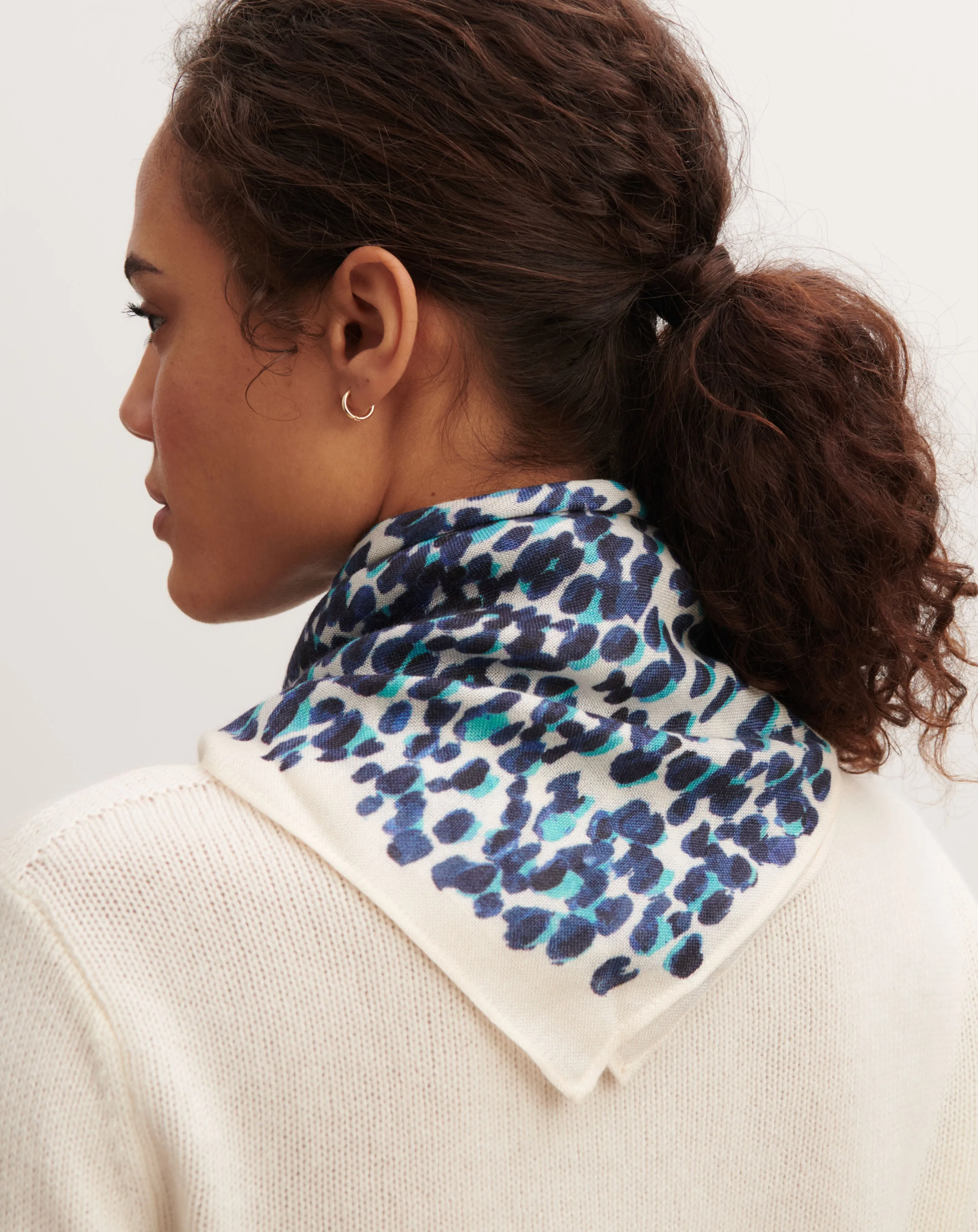 Mini printed square scarf Eric Bompard