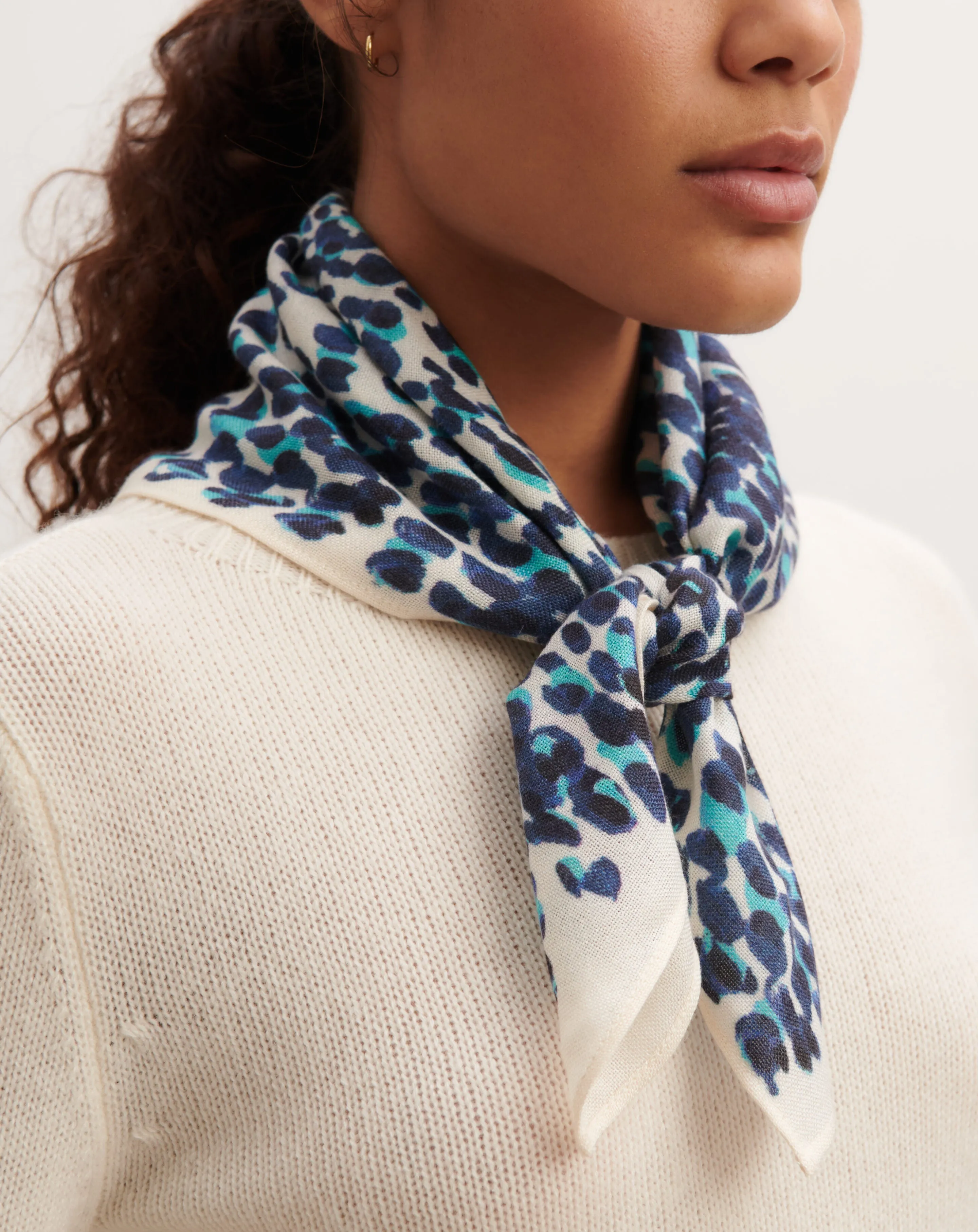 Mini printed square scarf Eric Bompard