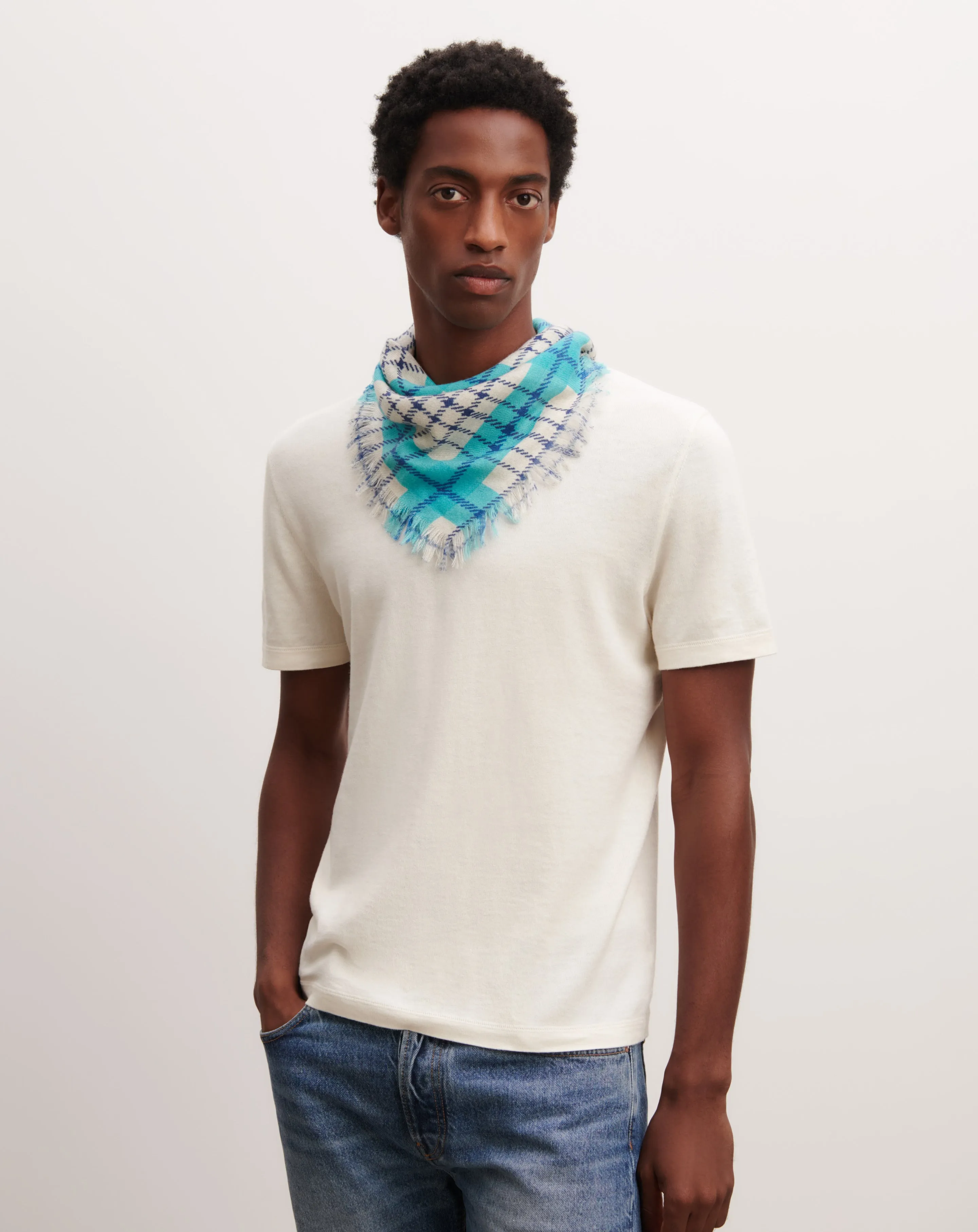 Mini printed twill square scarf Eric Bompard