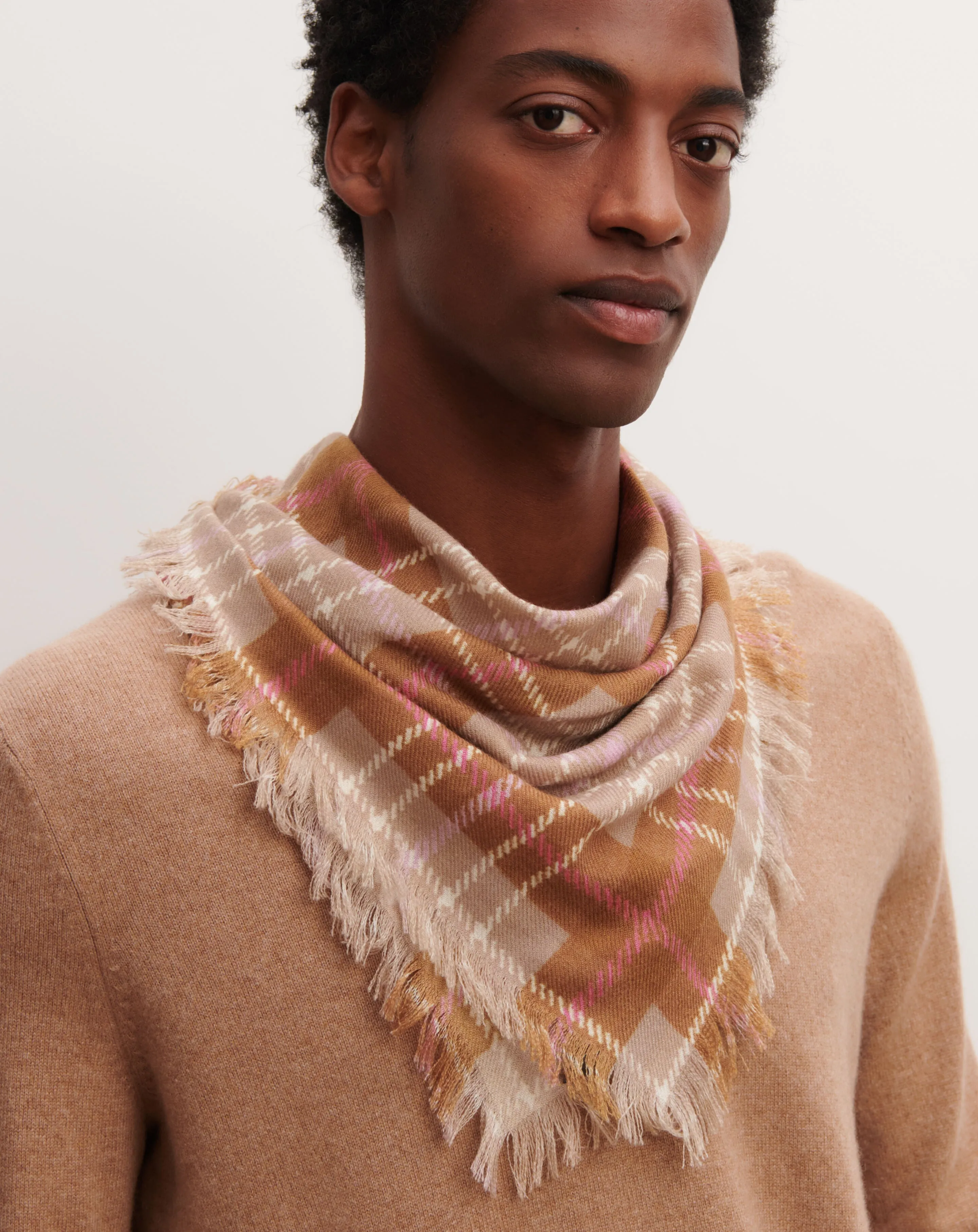 Mini printed twill square scarf Eric Bompard