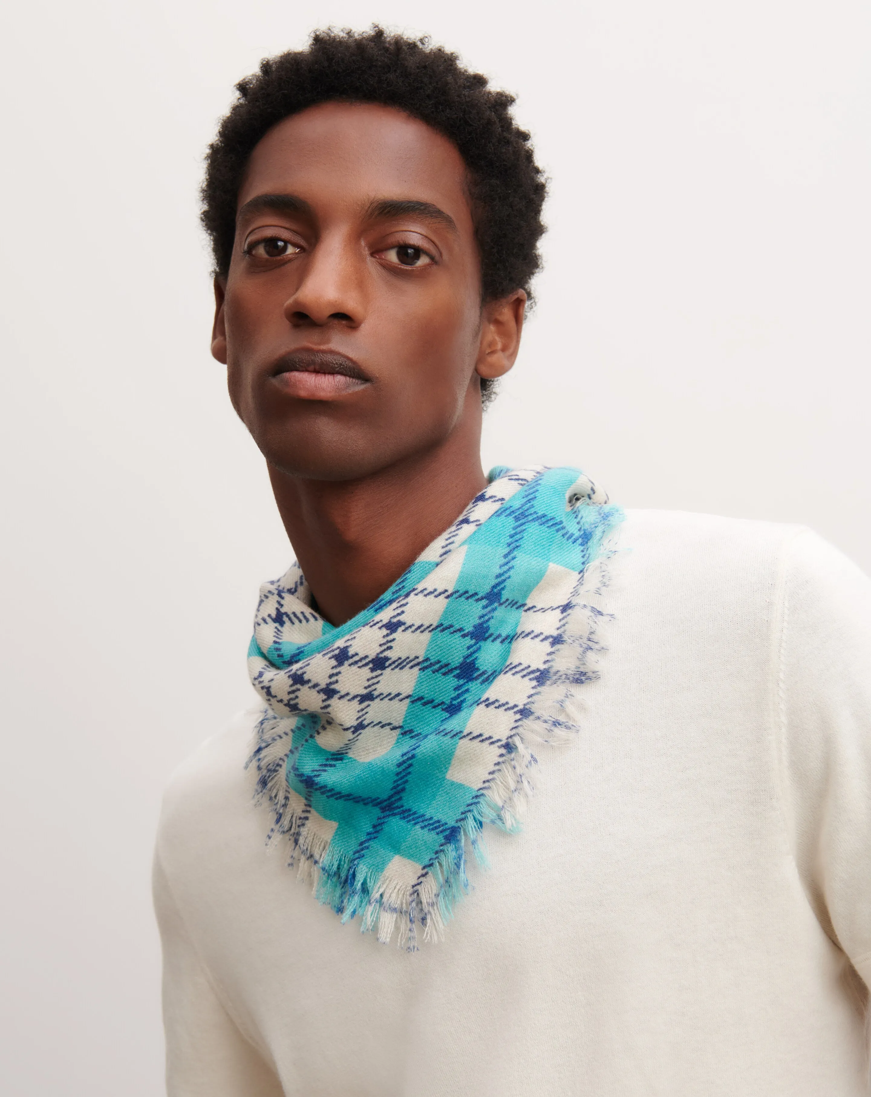 Mini printed twill square scarf Eric Bompard