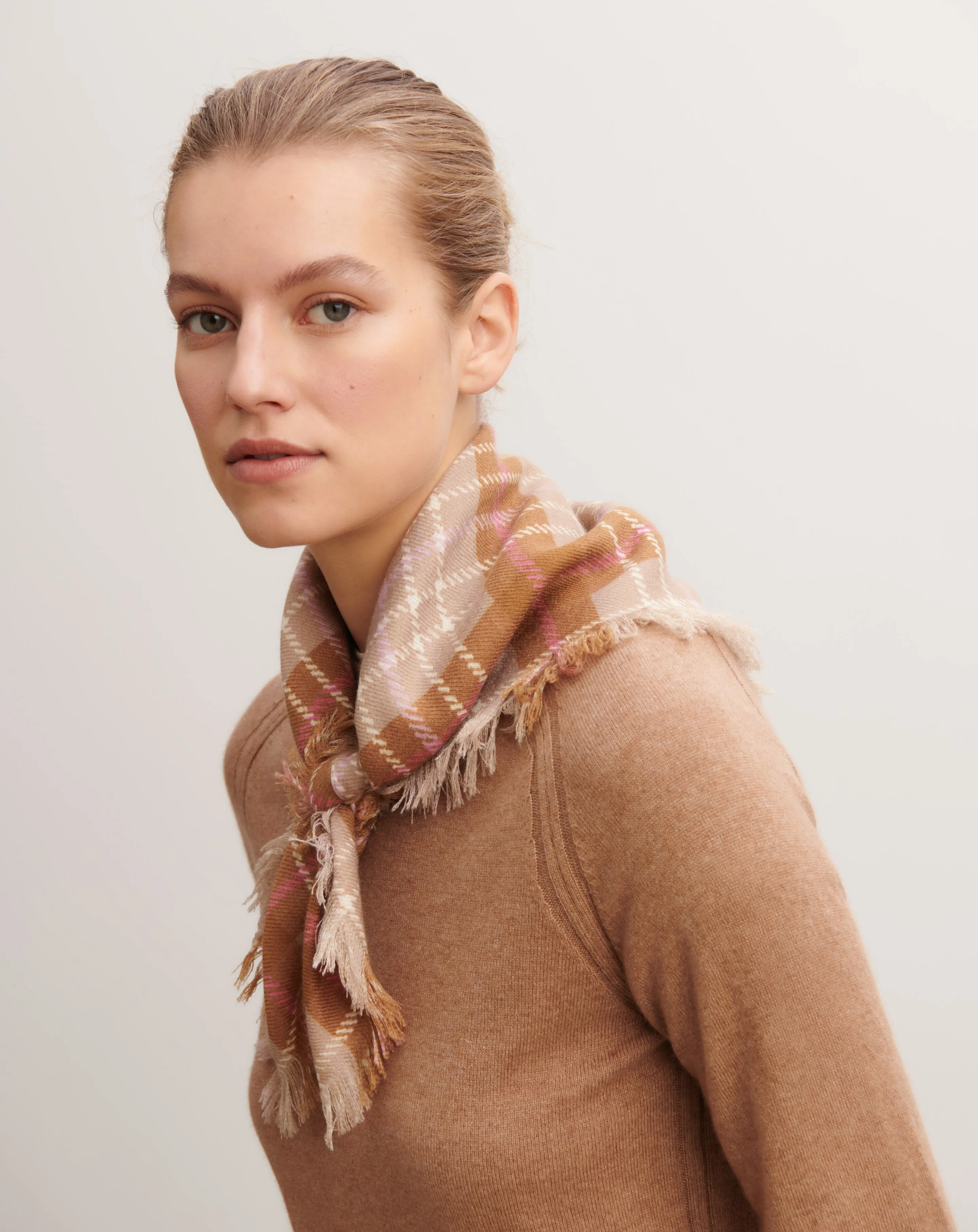 Mini printed twill square scarf Eric Bompard