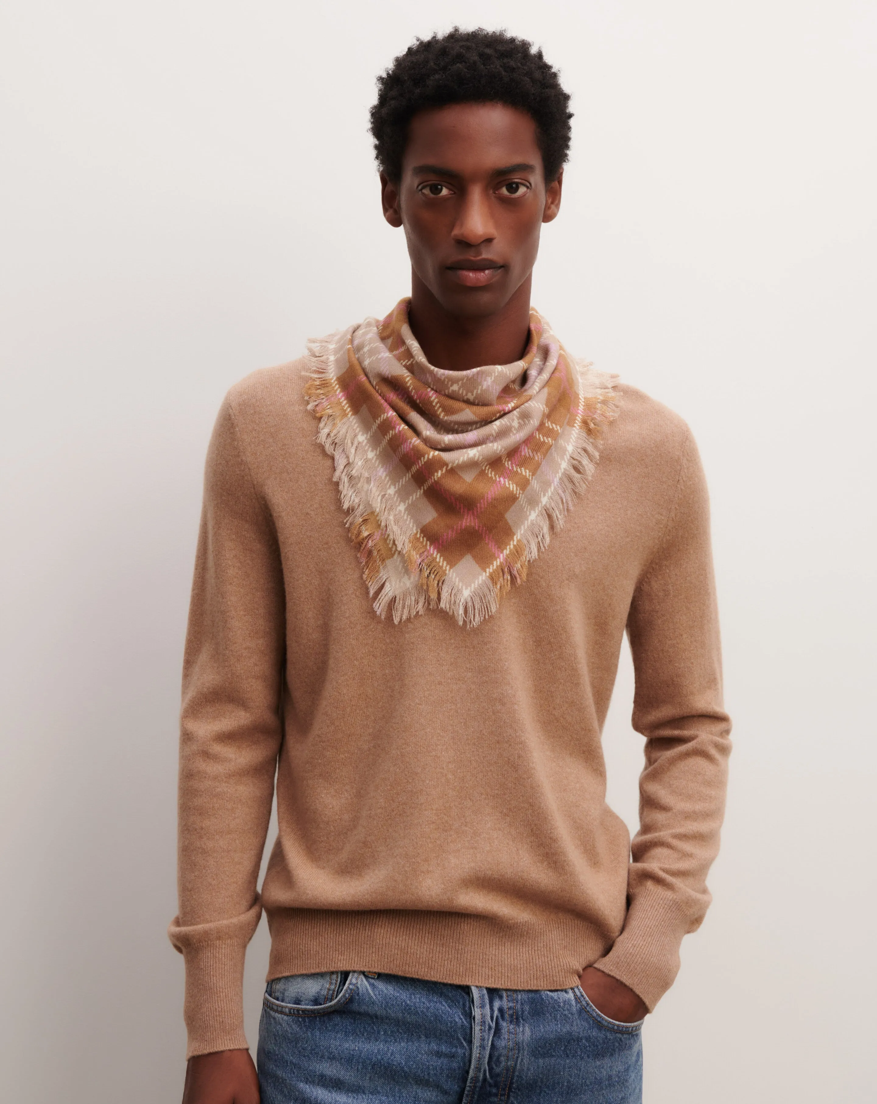 Mini printed twill square scarf Eric Bompard