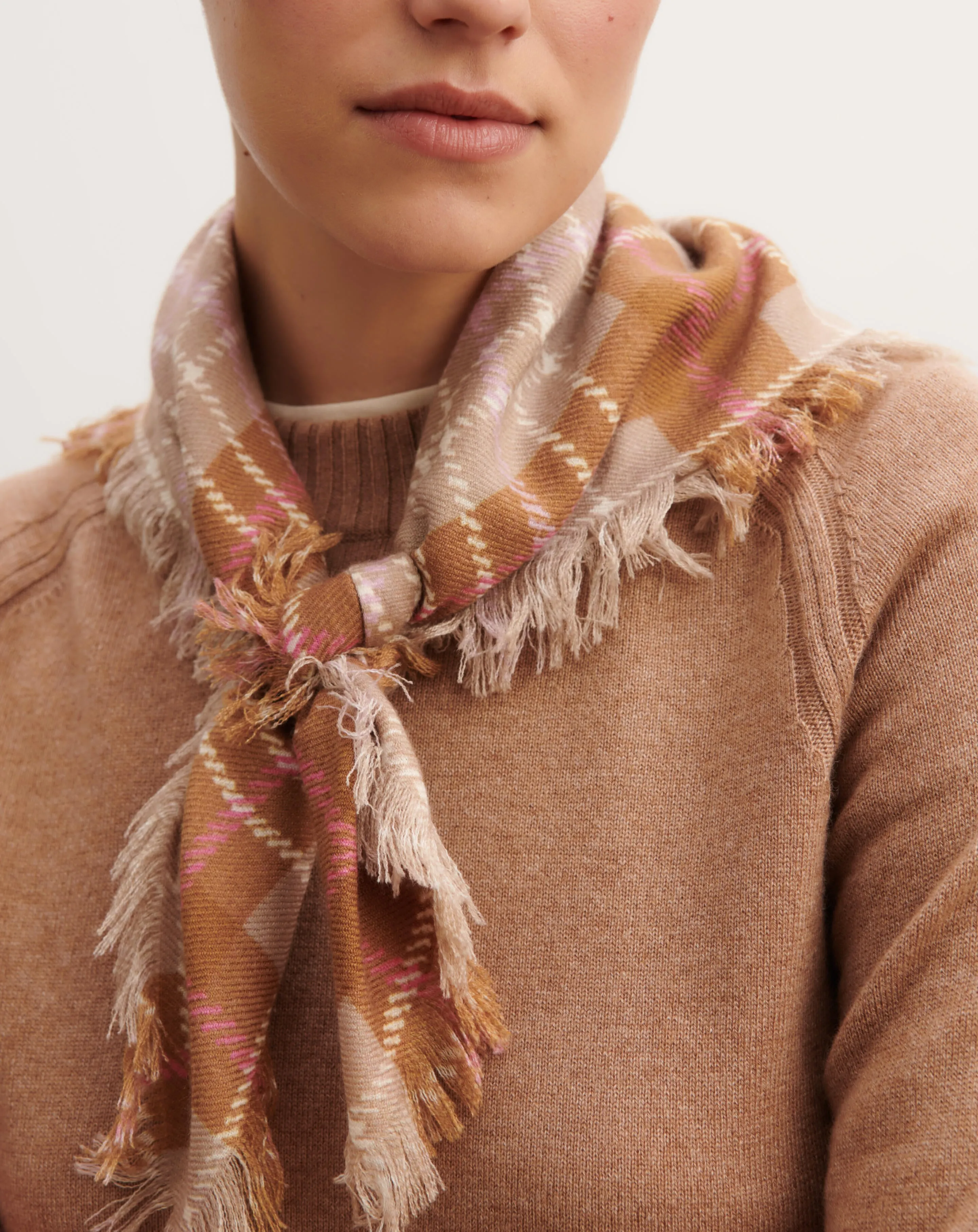 Mini printed twill square scarf Eric Bompard
