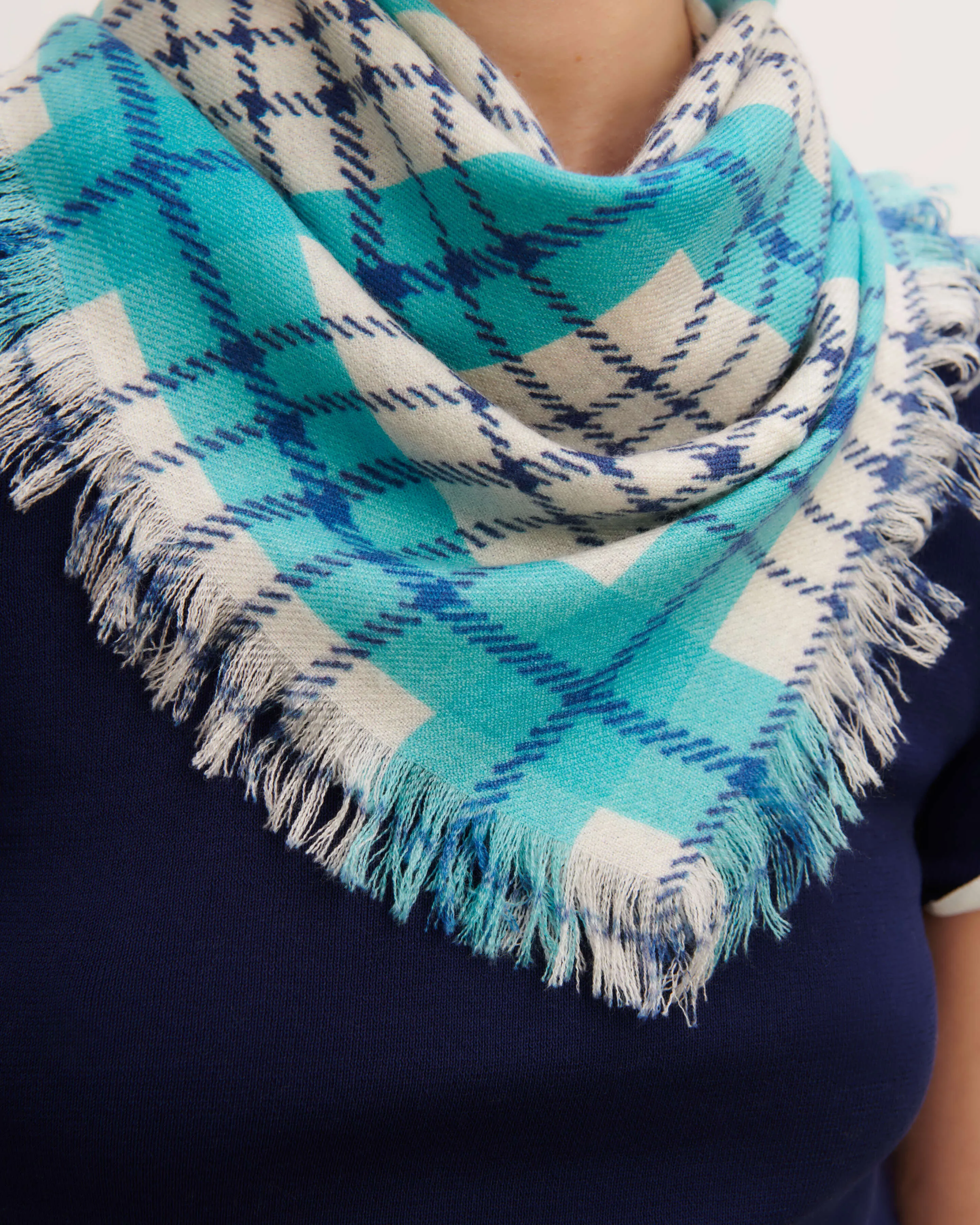 Mini printed twill square scarf Eric Bompard