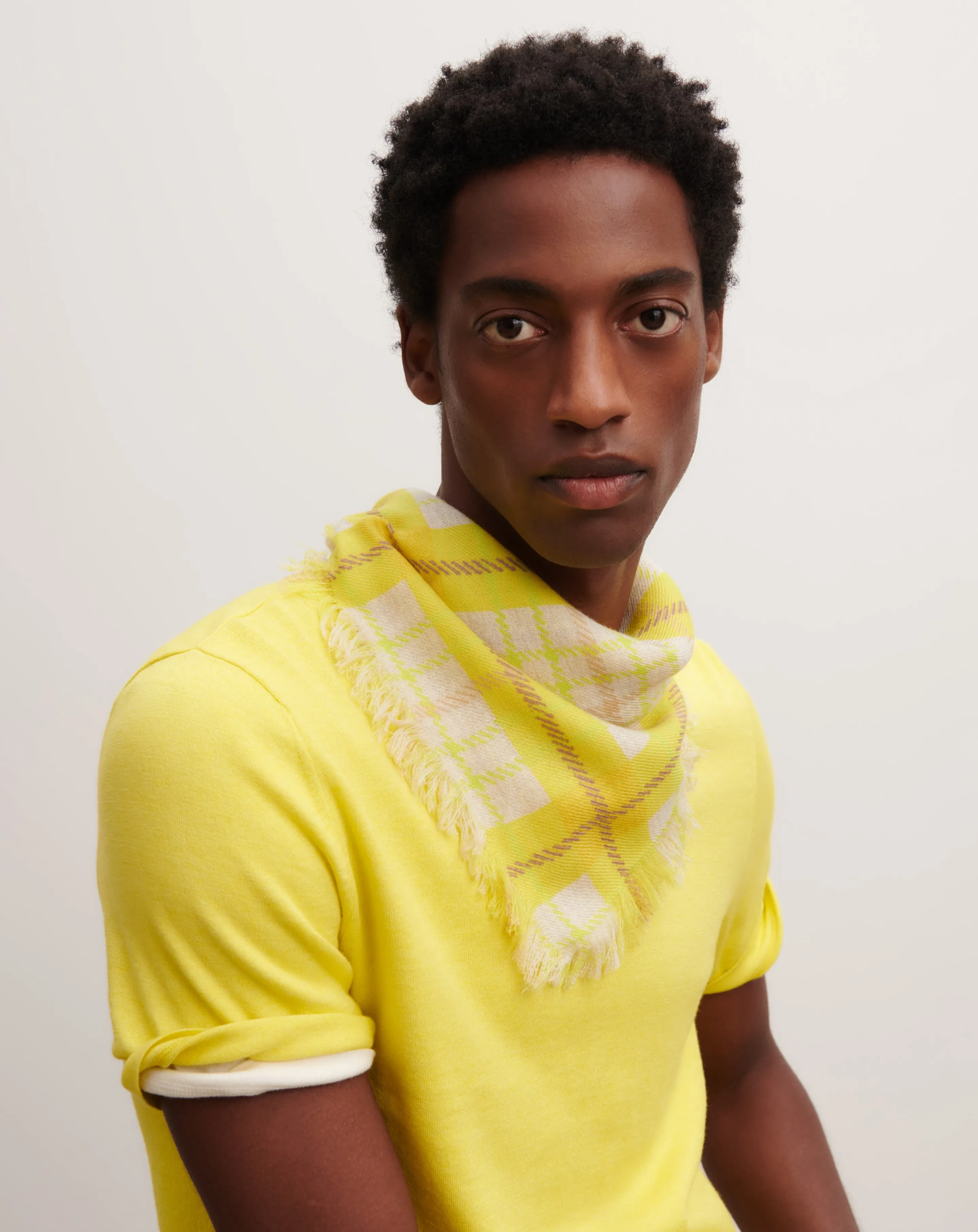 Mini printed twill square scarf Eric Bompard