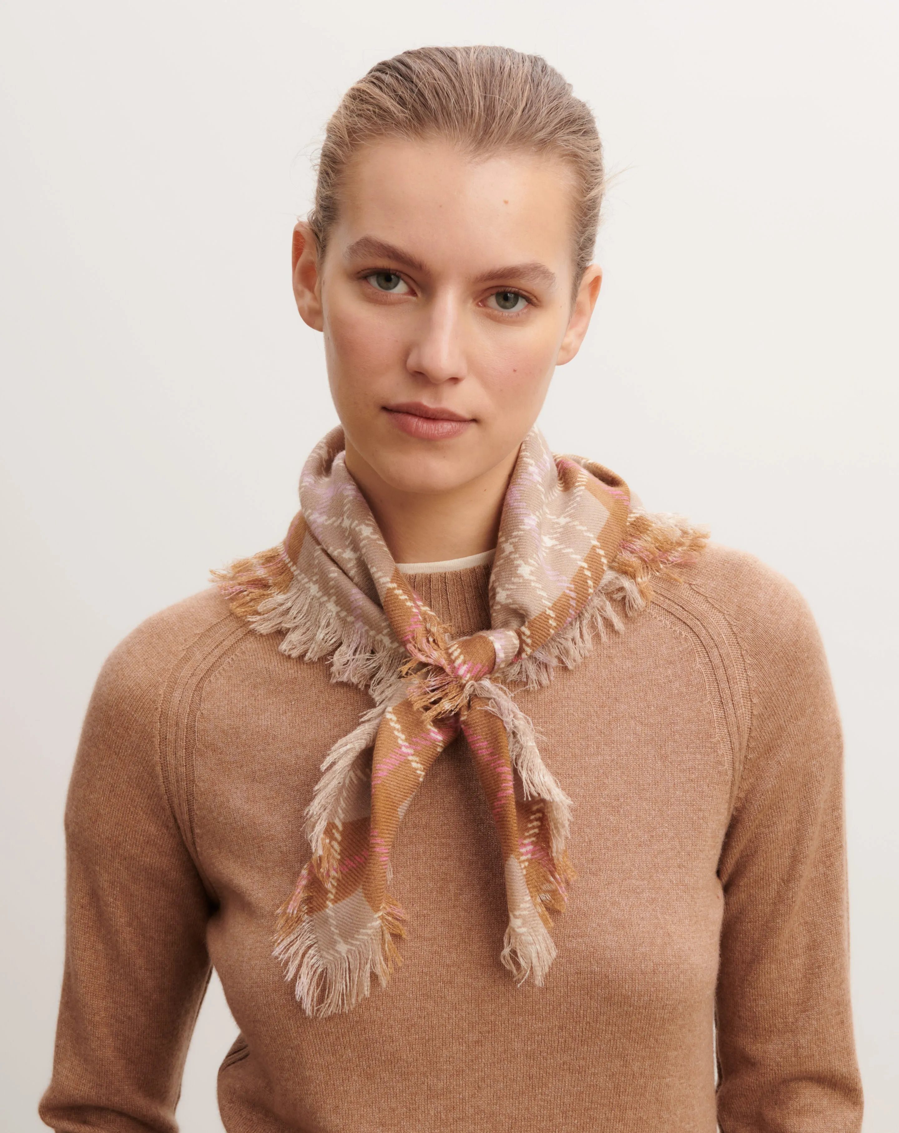 Mini printed twill square scarf Eric Bompard