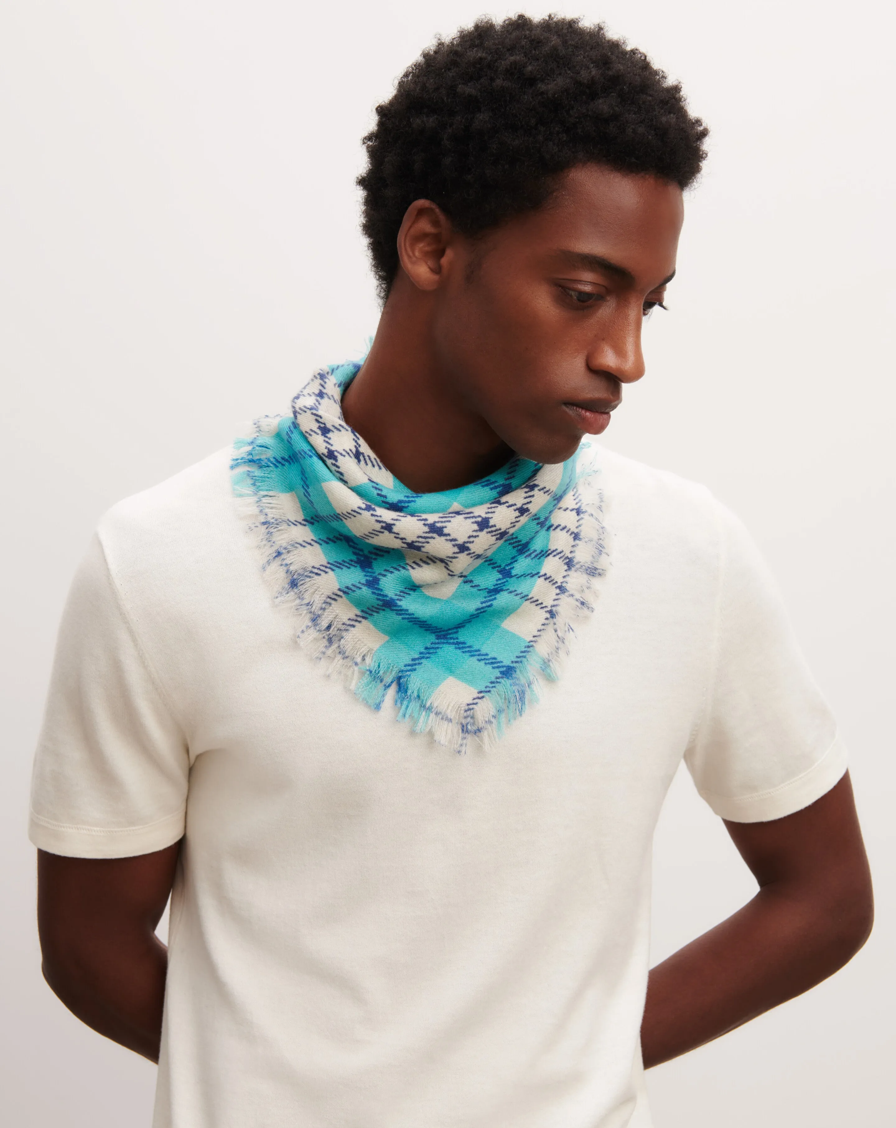 Mini printed twill square scarf Eric Bompard