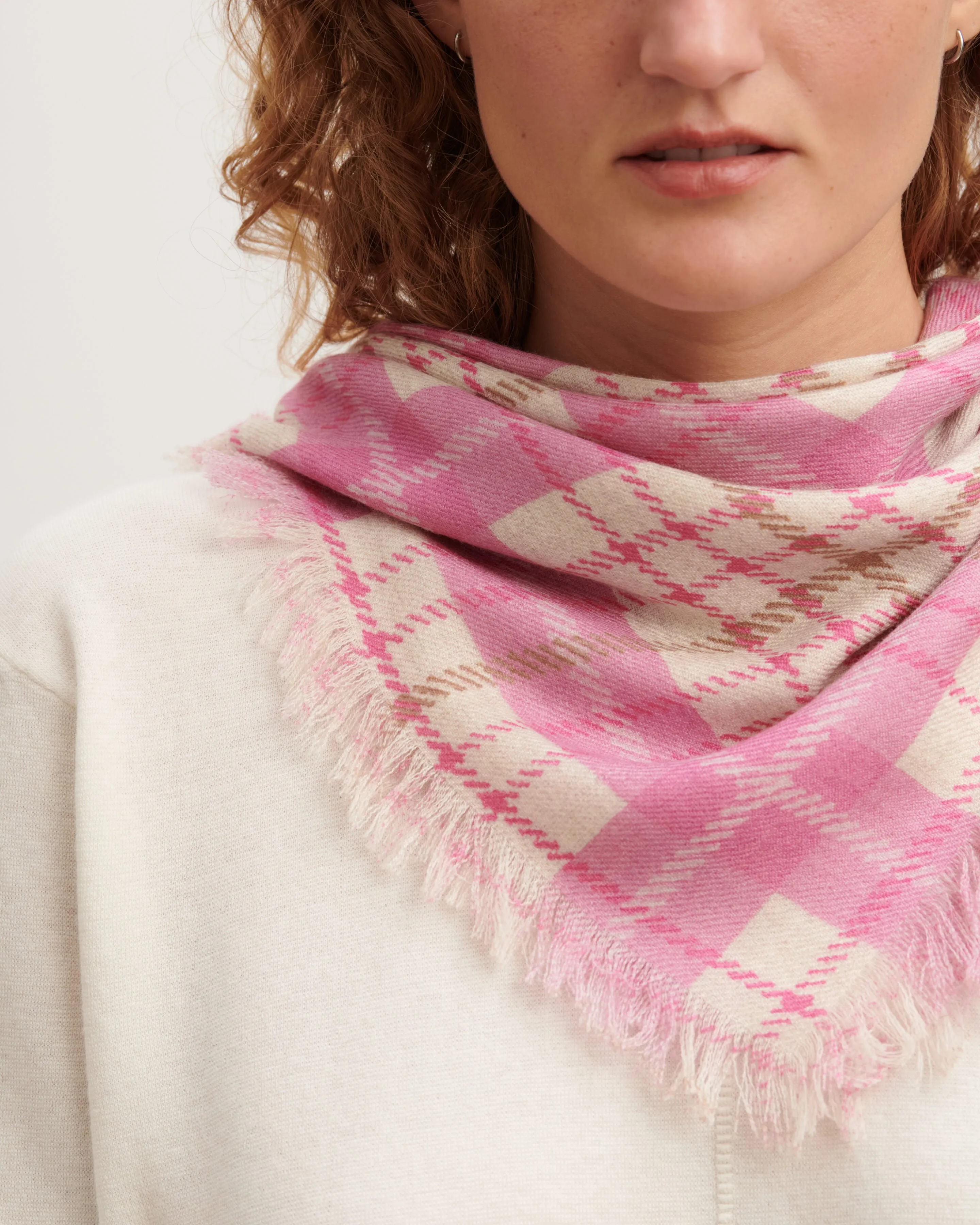 Mini printed twill square scarf Eric Bompard