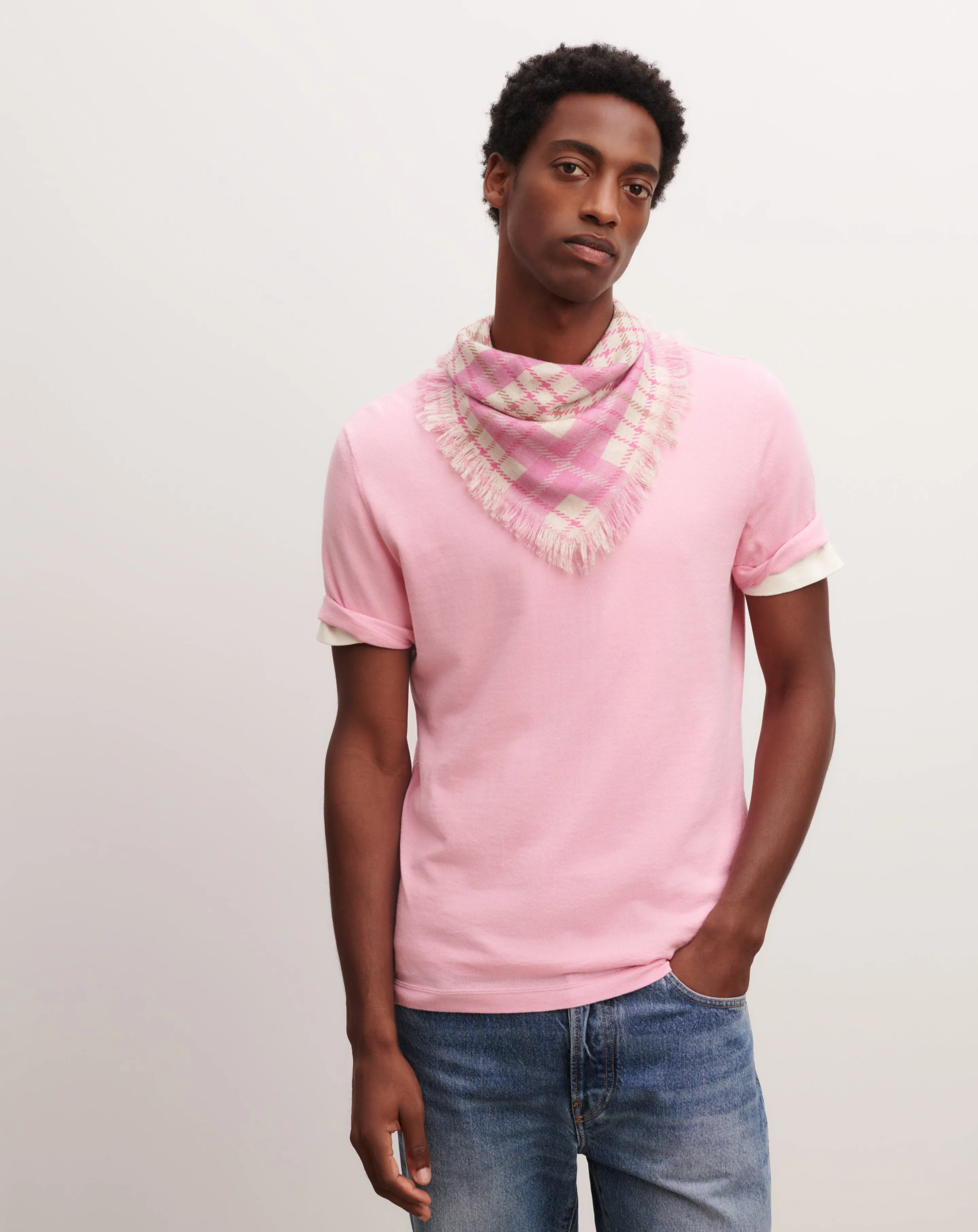Mini printed twill square scarf Eric Bompard