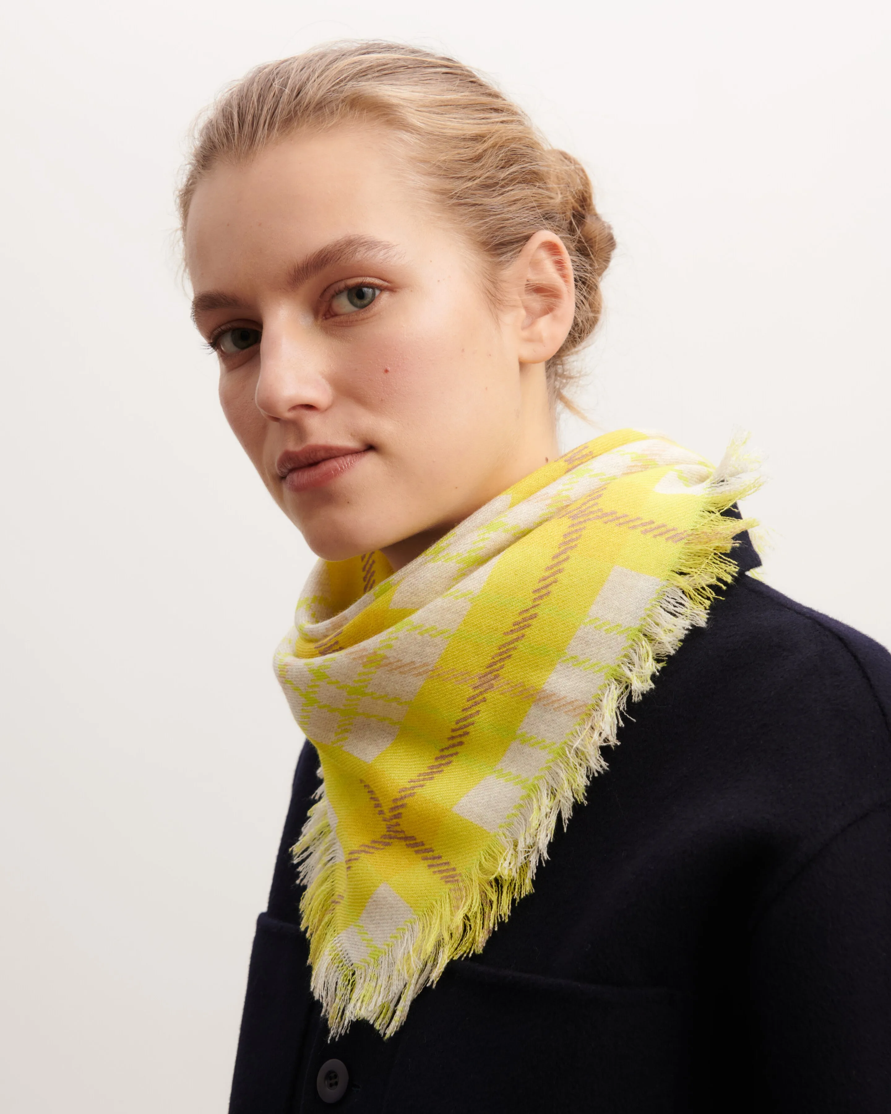 Mini printed twill square scarf Eric Bompard