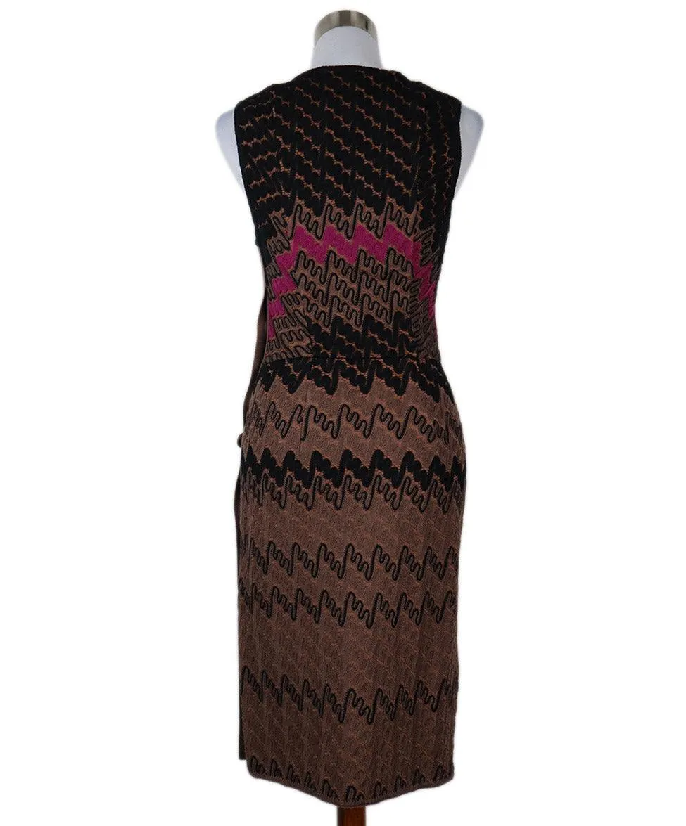 Missoni Black Brown & Purple Knit Dress sz 4