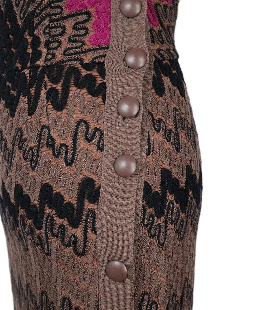 Missoni Black Brown & Purple Knit Dress sz 4