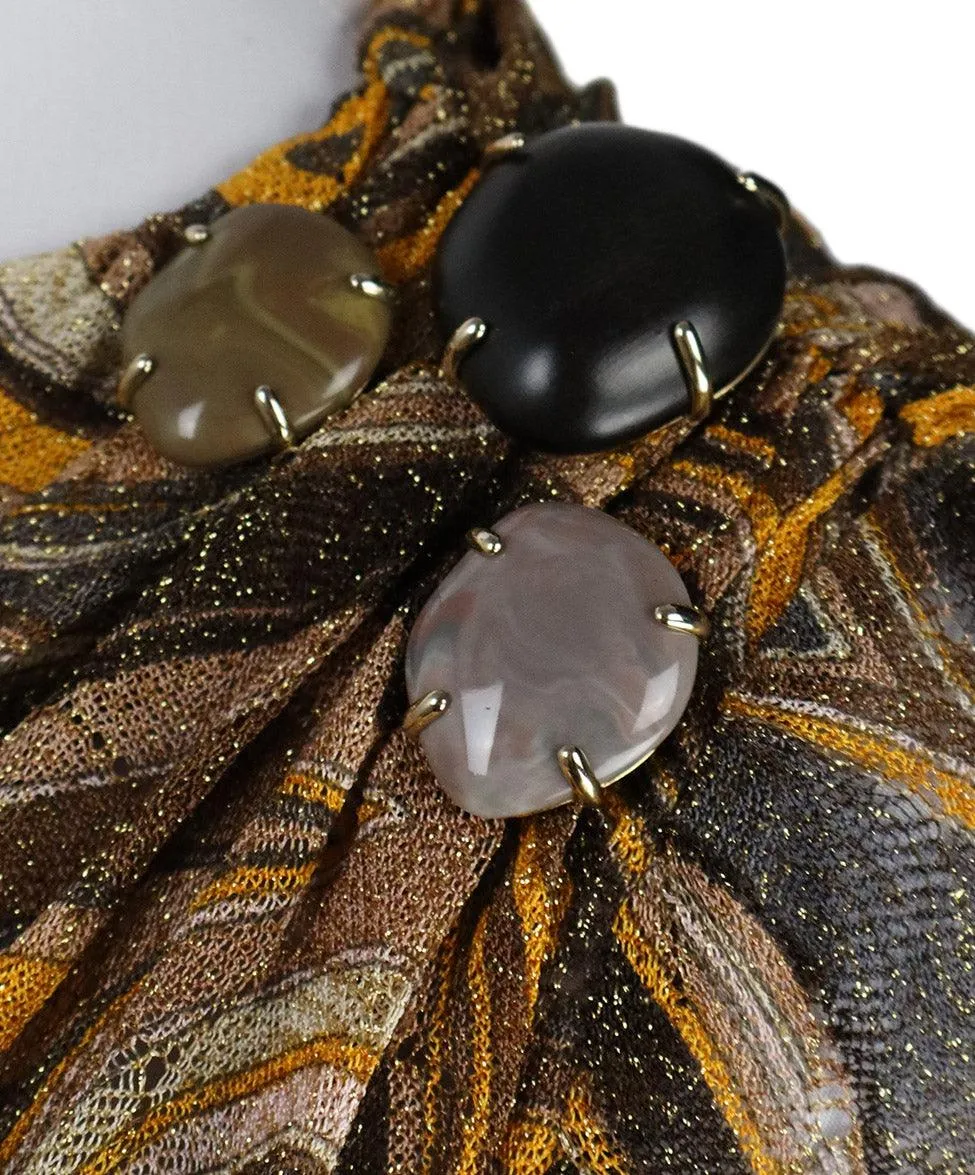 Missoni Brown Beaded Knit Tunic sz 4