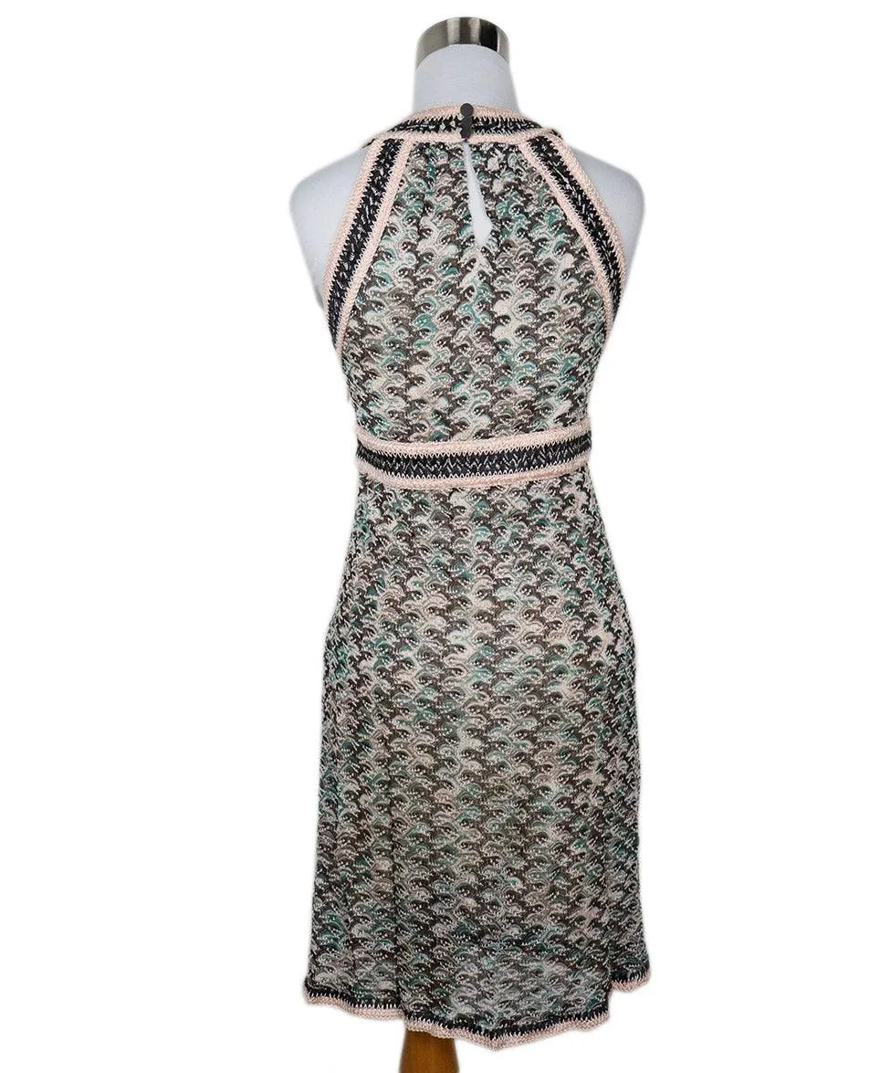Missoni Pink Grey & Green Knit Dress sz 2