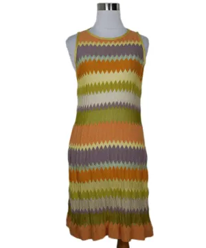 Missoni Yellow Orange Lavender Viscose Cotton Dress sz 2