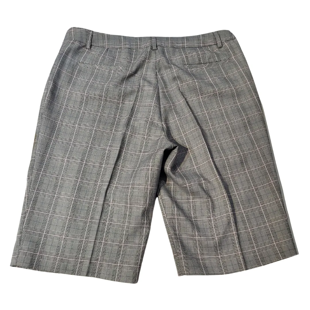 Monterey Club Gray & Pink Plaid Women's Golf Shorts Size 14