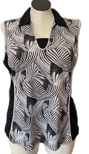 Monterey Club Multicolored Print Sleeveless Golf Top Size XXL