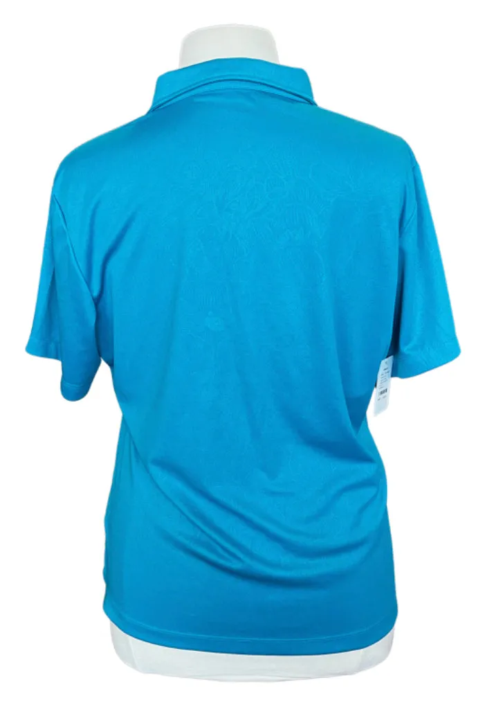 Monterey Club Turquoise Floral Imprint Golf Polo Size XXL $59
